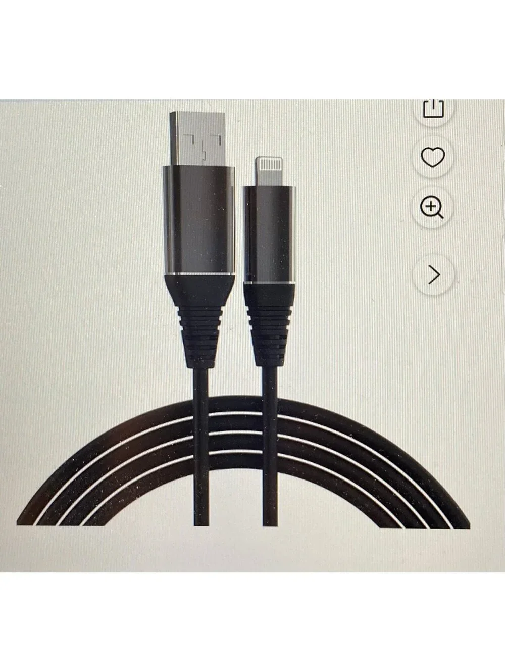 Onn 6ft Lightning to USB Charging Cable Black